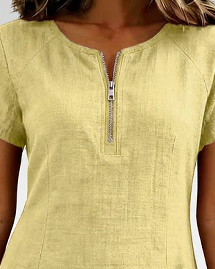Maria Elena Bay | Cotton Zip-Pocket Dress