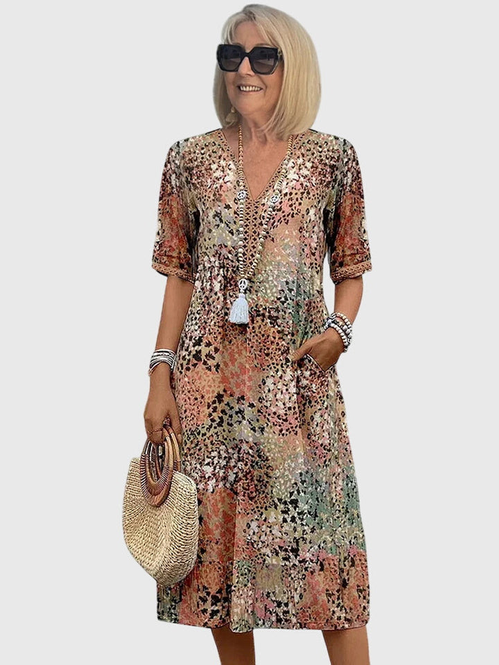 Anika  | Elegant Floral Midi Dress