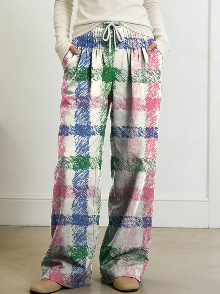 Aurelia | Women's Geometry Color Splicing Gradient Art Print Casual Pants