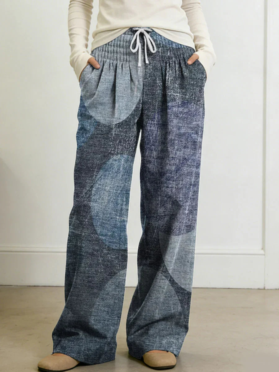 Clarice | Women's Geometry Color Splicing Gradient Art Print Casual Pants