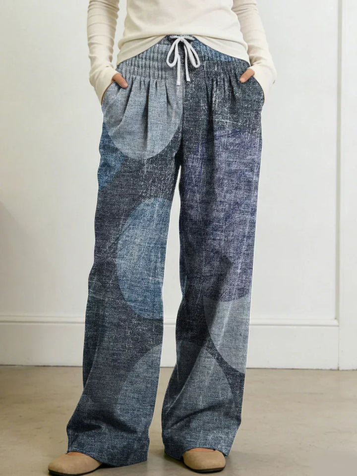 Clarice | Women's Geometry Color Splicing Gradient Art Print Casual Pants