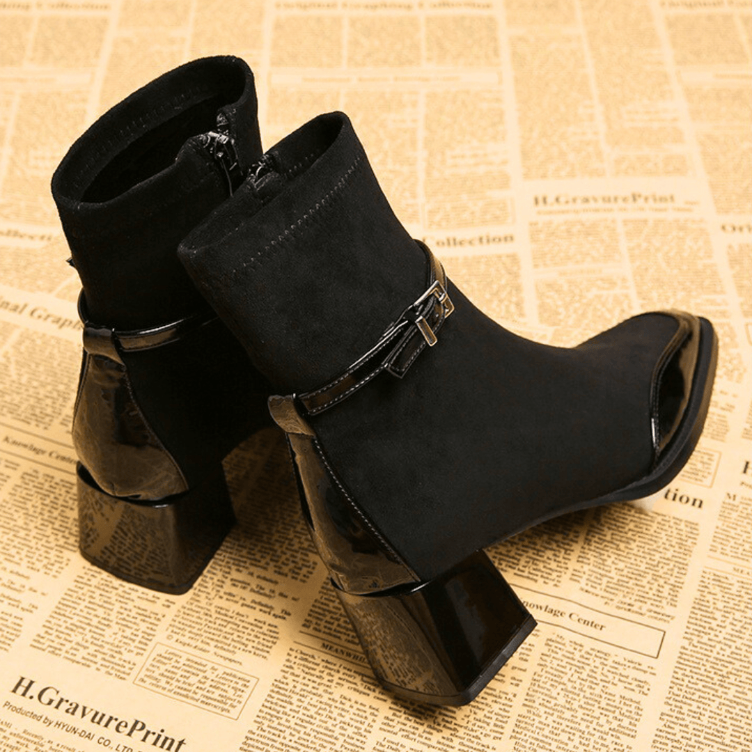 Avenoir | Suede Block Heel Ankle Boot